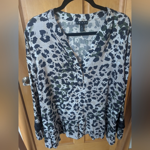 Tribal Tops - Tribal Animal Print Blouse